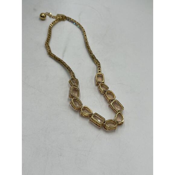 KATE SPADE NEW YORK "Draped Jewels" Blush MultiShaped Clear Rhinestone Necklace - Picture 7 of 16